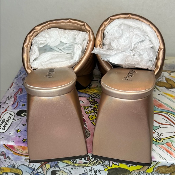 Jeffrey Campbell E-Girl Heels Rose Gold Iridescent casual classic stylish summer - Picture 5 of 8